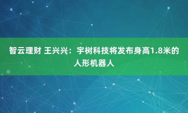 智云理财 王兴兴：宇树科技将发布身高1.8米的人形机器人