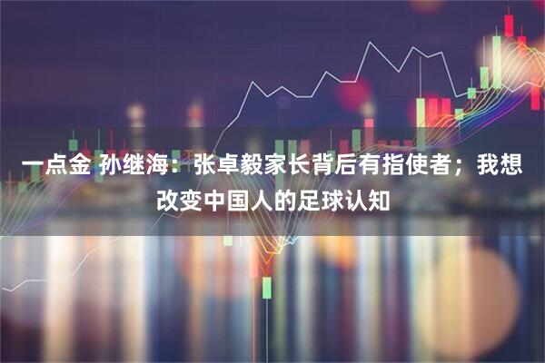 一点金 孙继海：张卓毅家长背后有指使者；我想改变中国人的足球认知
